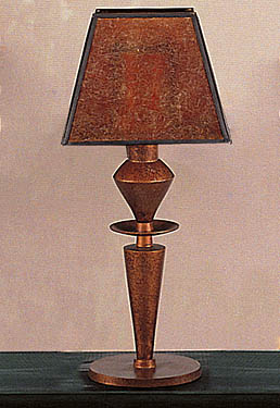 Bronze Candle Lamp with Mica Shade