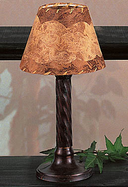 Antique Bronze Lamp with Barkpaper Shade