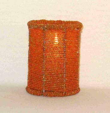Orange Beaded Cafe Light- ON SALE!!