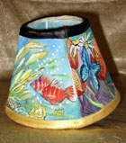 Custom Lampshade Handpainted with Seascape Sene